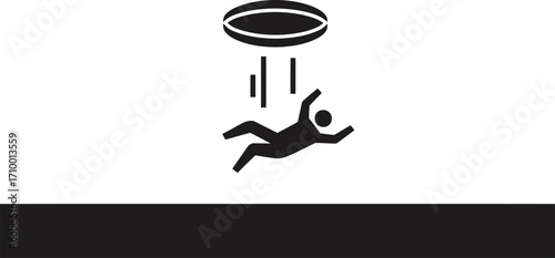 Person being abducted by a flying saucer with beams of light