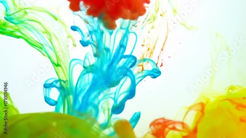 Vibrant Ink In Water: A Kaleidoscope of Colors Flowing in an Abstract Composition