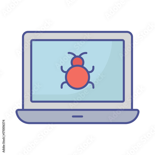  laptop virus Vector Icon which can easily modify or edit