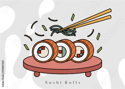 Sushi rolls japanese food