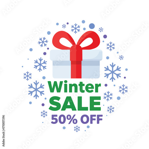 winter sale vector design sale off