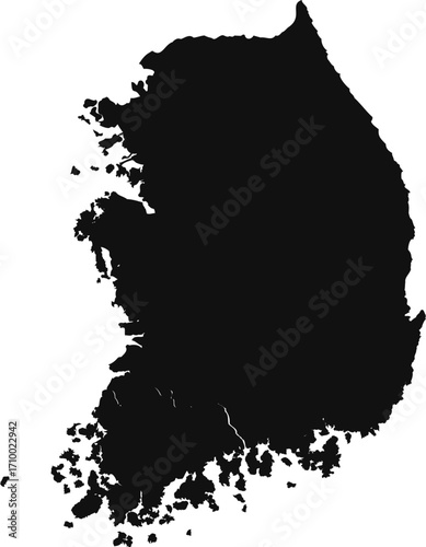 South Korea Map Silhouette