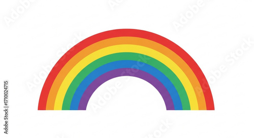 Colorful rainbow arc illustration, a meteorological phenomenon symbolizing hope and diversity
