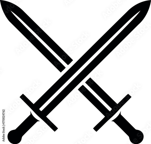 Medieval swords crossed epic battle combat weapon vector
