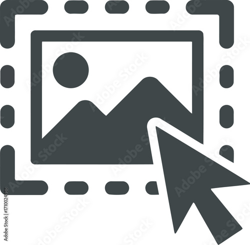 Digital art creation icon image upload select cursor vector