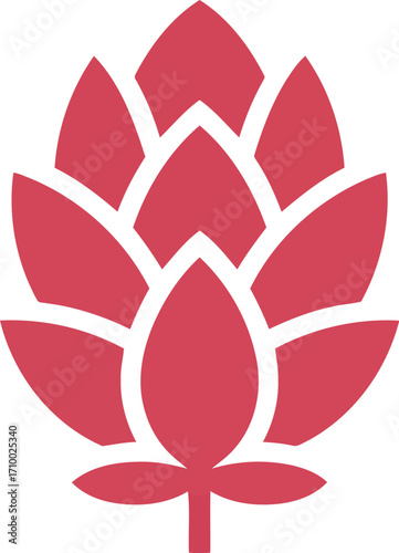 Vibrant red hop cone icon graphic vector art vector