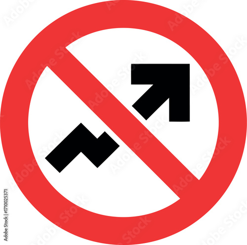No overtaking traffic sign red circle prohibition symbol vector
