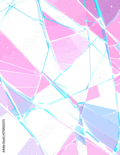 Abstração Geométrica em Tons Pastel: Fragmentos de Cristal
