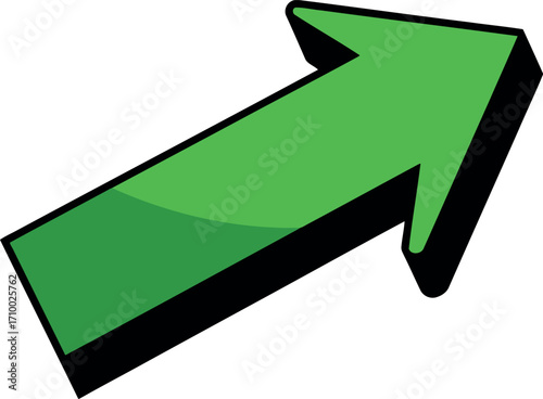 Green arrow upward growth progress forward movement icon vector