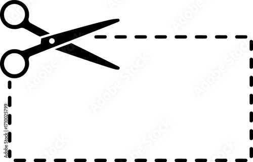 Scissors cutting coupon rectangle discount offer vector