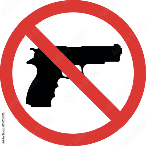 Stop gun violence symbol prohibition sign vector illustration vector