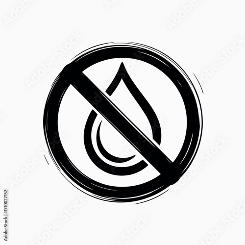 No water drop symbol grunge style icon vector