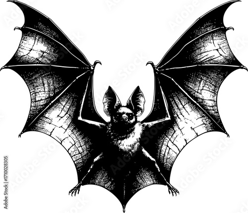 bat on a white background