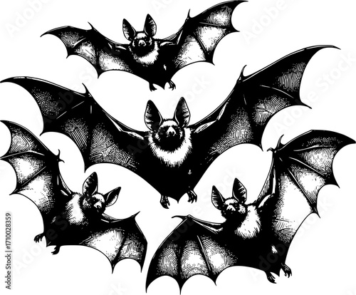 bat on a white background