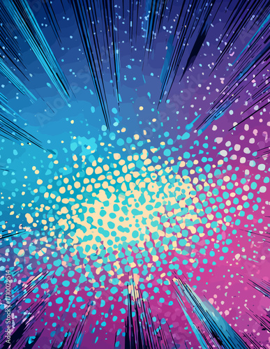 Explosão Abstrata de Cores Vibrantes em Estilo Vetorial