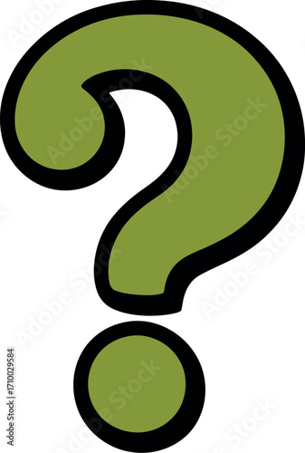 Green question mark symbol inquiry uncertainty concept illustration vector