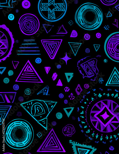 Padrão Geométrico Abstrato Vetorial - Textura Sem Costura