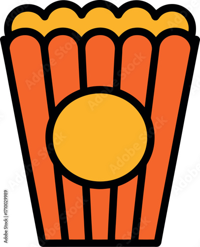 Retro popcorn bucket movie night snack entertainment vector