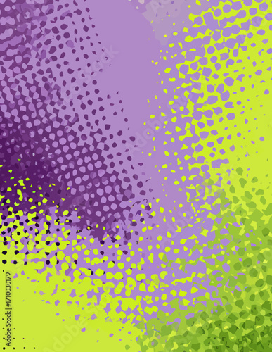 Abstração Vetorial em Tons de Roxo e Verde-Lima