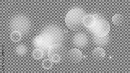 Bokeh circles on transparent background