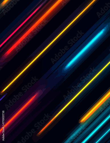 Abstrato Vetorial: Linhas Diagonalizadas em Cores Vibrantes