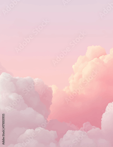 Céu Pastel Abstrato com Nuvens Suaves
