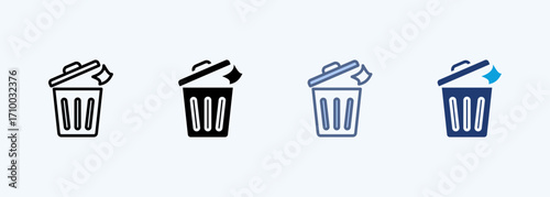 Trash Multiple Style Icon Collection