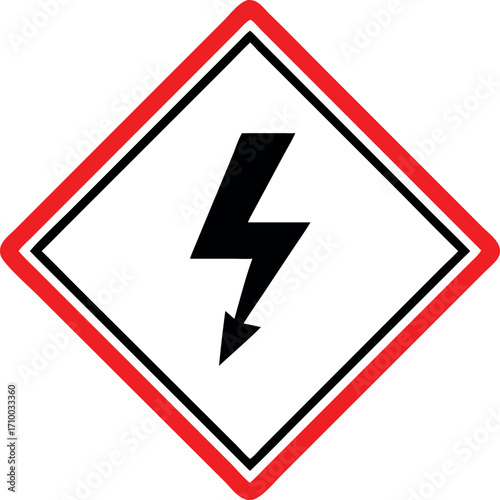 High voltage icon, danger icon  vector 