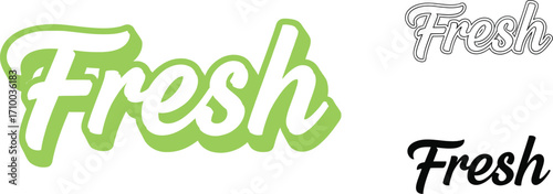Vibrant green lettering spells out the word 'Fresh' with a clean, modern style