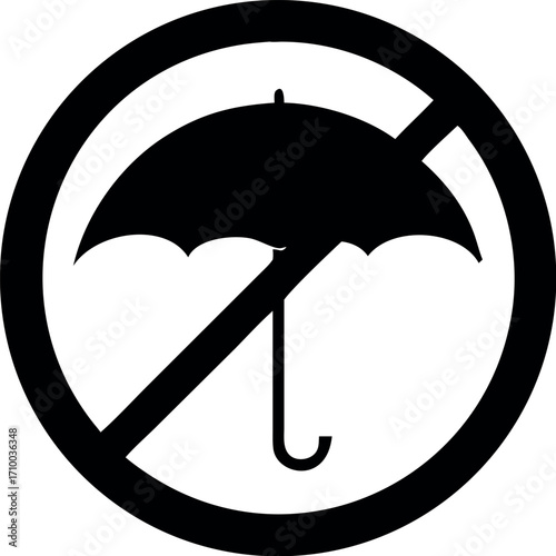 Umbrella Stop flat icon vector. Rain drop protection