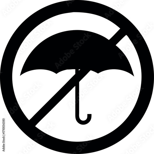 Umbrella Stop flat icon vector. Rain drop protection