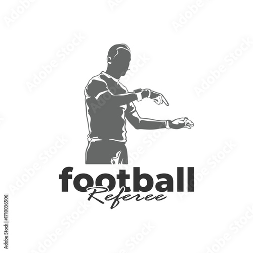 Football referee design vector illustration. Soccer referee silhouette
