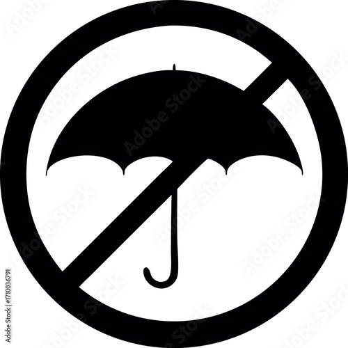 Umbrella Stop flat icon vector. Rain drop protection