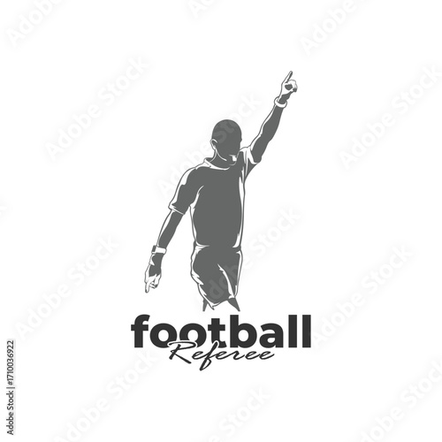 Football referee design vector illustration. Soccer referee silhouette
