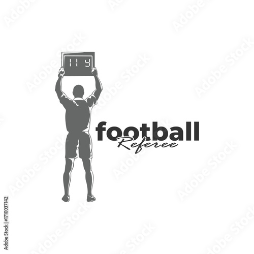 Football referee design vector illustration. Soccer referee silhouette