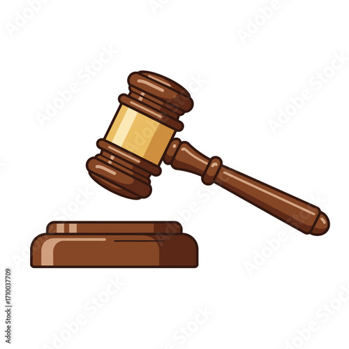 Wooden judge s gavel and sounding block isolated on white background representing justice and legal decisions