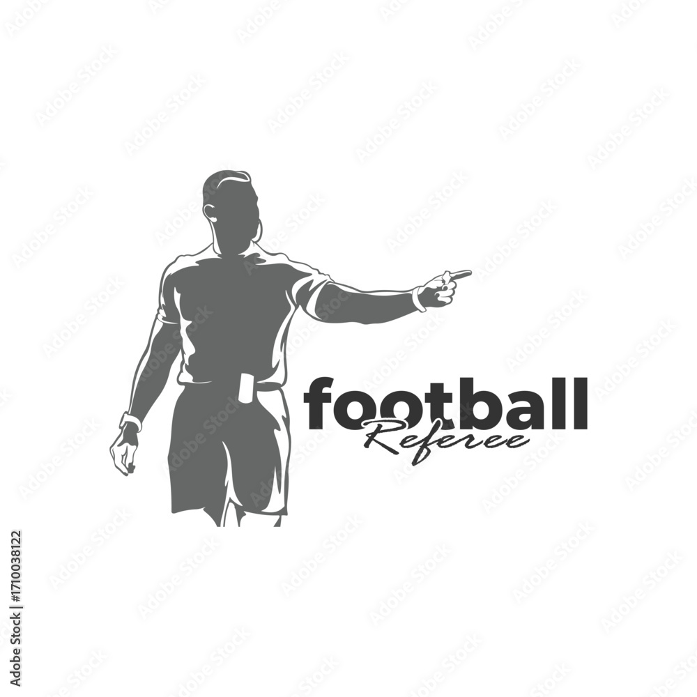 Fototapeta premium Football referee design vector illustration. Soccer referee silhouette