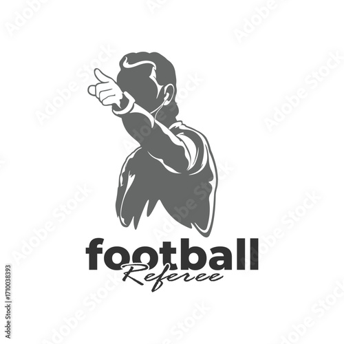Football referee design vector illustration. Soccer referee silhouette