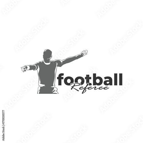 Football referee design vector illustration. Soccer referee silhouette