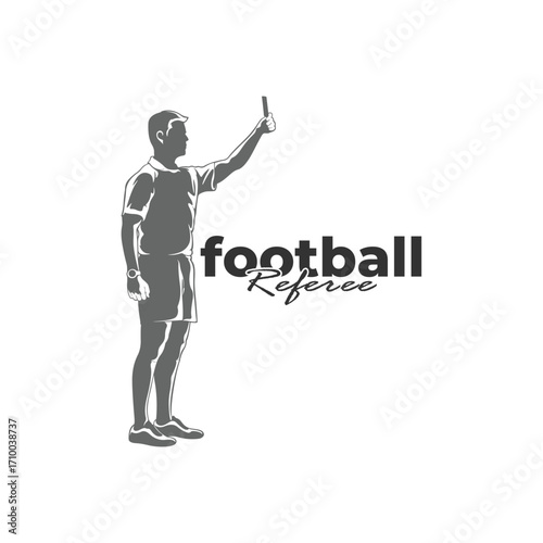 Football referee design vector illustration. Soccer referee silhouette