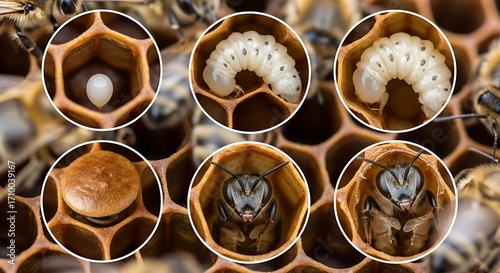 Honeybee Life Cycle Stages.