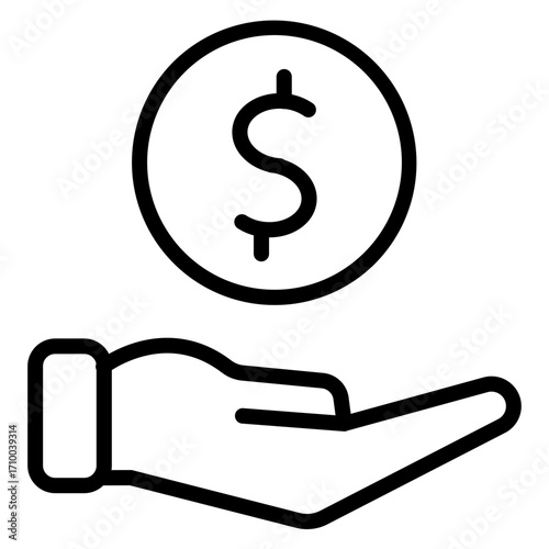 Bankruptcy vector line icon design