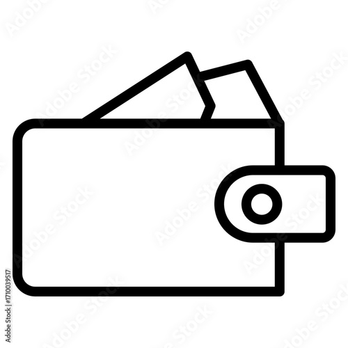 Empty Wallet vector line icon design