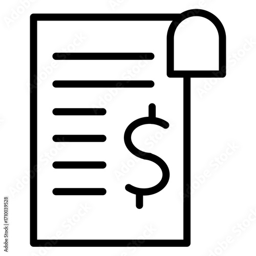 Overdue Bill vector line icon design