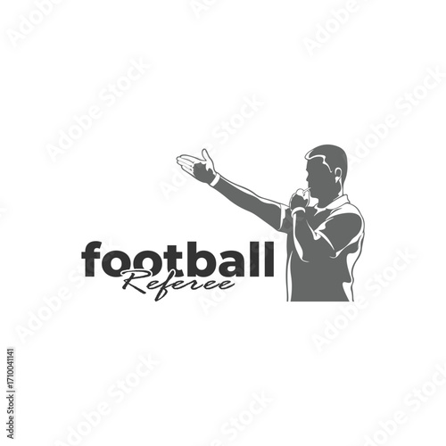 Football referee design vector illustration. Soccer referee silhouette