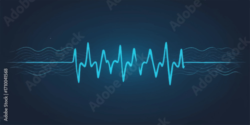 Green line cardiogram heartbeat pulse on a medical monitor illustrating life and health as an ECG wave graph