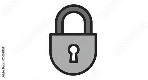 Illustration of a gray padlock with a keyhole, symbolizing security and protection