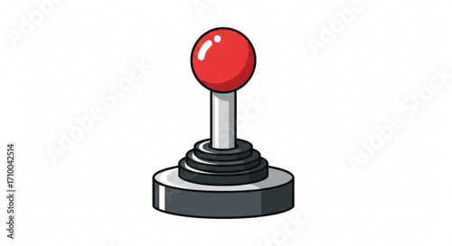 Illustration of a red joystick, perfect for gaming, control, or retro technology themed projects