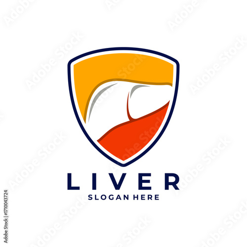 Liver protections logo design icon. Medical insurance logo design template
