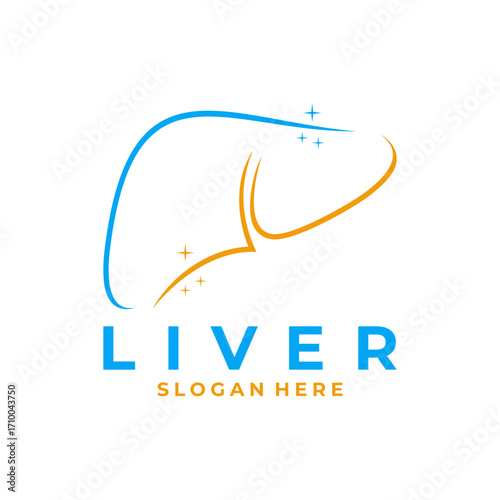 Liver line art logo design vector template. Liver medical logo icon
